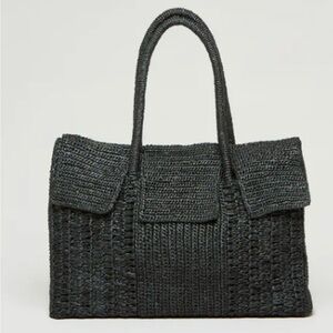 Maison N.H.Paris 100% Raffia handbag in Black
